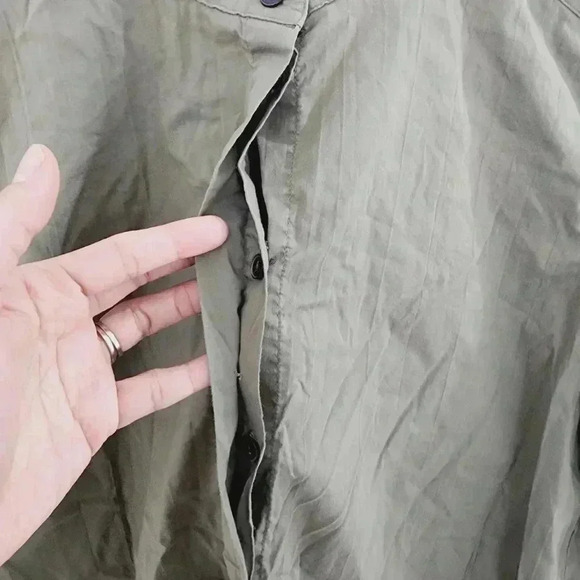 J. Jill Mock Neck Button Up Green Women's Shirt M - Picture 6 of 9